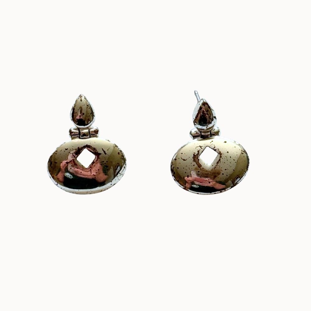 Vintage 1980s Statement Dome Earrings with Cutout Detail